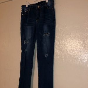 Jeans w/plaid patches